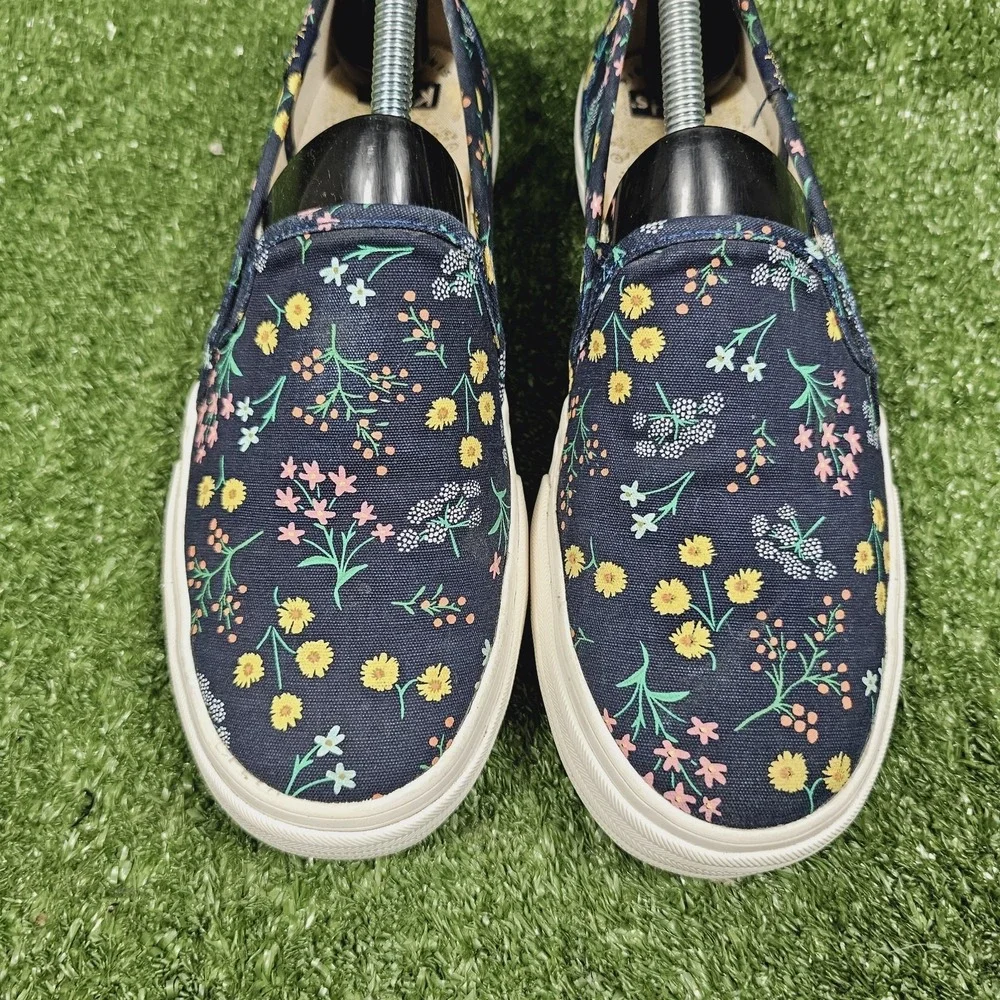Keds x Rifle Paper Co Navy Floral Canvas Slip On Casual Sneakers Womens Size 8